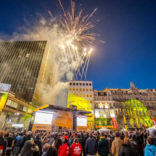 Brussels Grand Départ vuurwerk