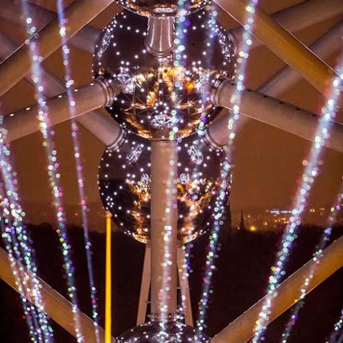 New Year's Eve light show Atomium